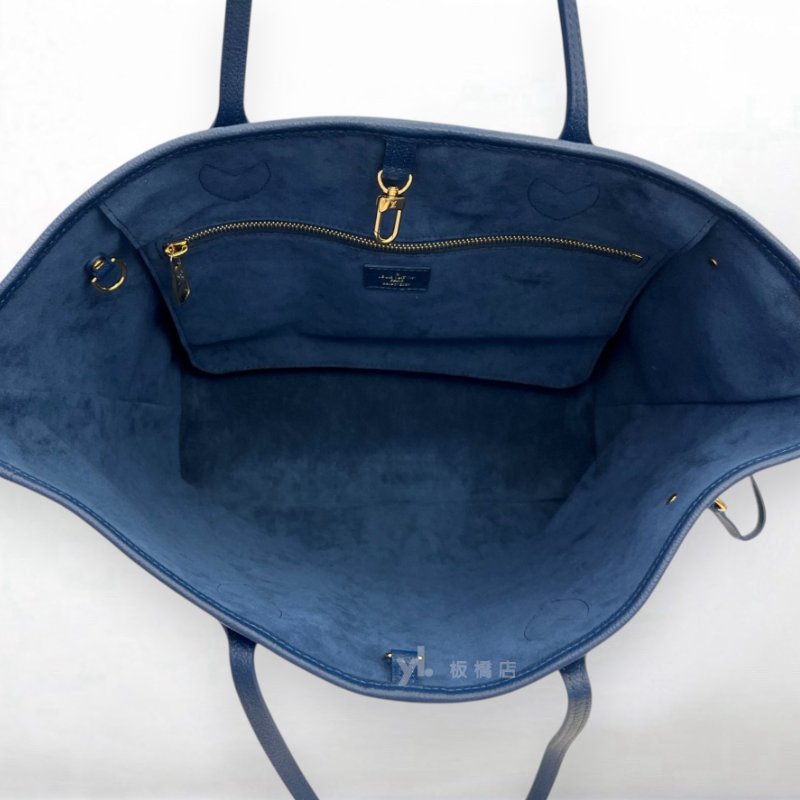 S5459-LV 漸層藍牛皮Neverfull MM托特包M46514-5