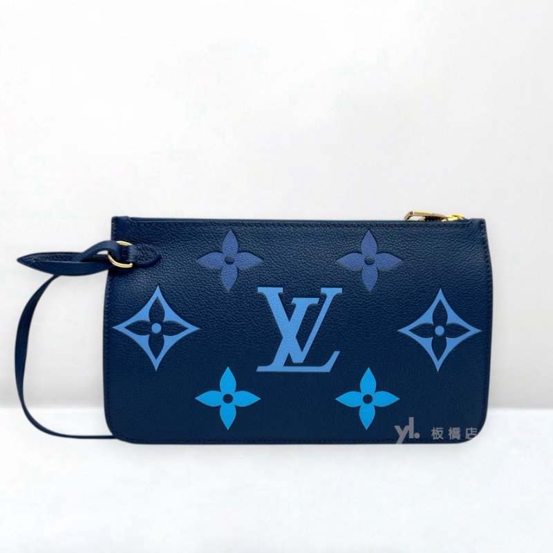 S5459-LV 漸層藍牛皮Neverfull MM托特包M46514-6