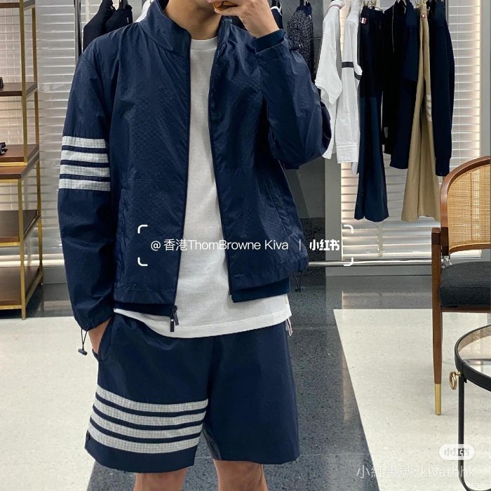 💎Han's house精品服飾💎THOM BROWNE TB 四槓 尼龍 海灘 短褲  現貨4 原價34400-0