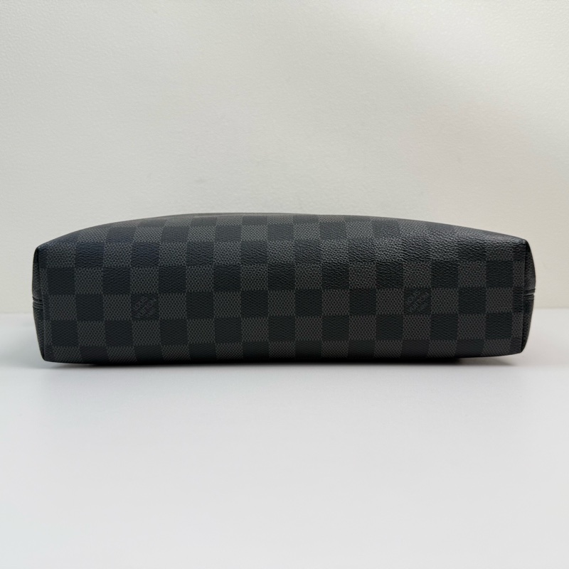 路易威登/LOUIS VUITTON MICK 深灰色塗層帆布棋盤格單肩包斜挎包 男包 銀色五金-5