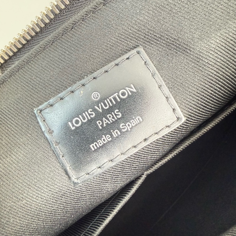 路易威登/LOUIS VUITTON MICK 深灰色塗層帆布棋盤格單肩包斜挎包 男包 銀色五金-8