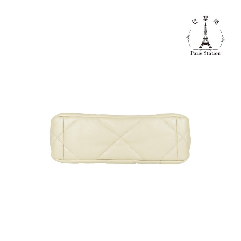【巴黎站二手名牌專賣店】＊現貨＊CHANEL 香奈兒 真品＊AS1160奶茶色皮革19系列金釦26手提斜背包-2