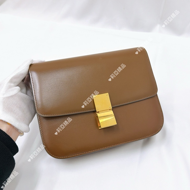 莉亞精品♡ Celine teen box 棕色 二手美包-2