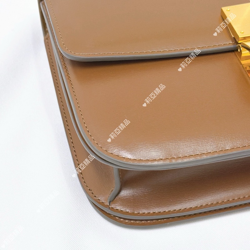 莉亞精品♡ Celine teen box 棕色 二手美包-7