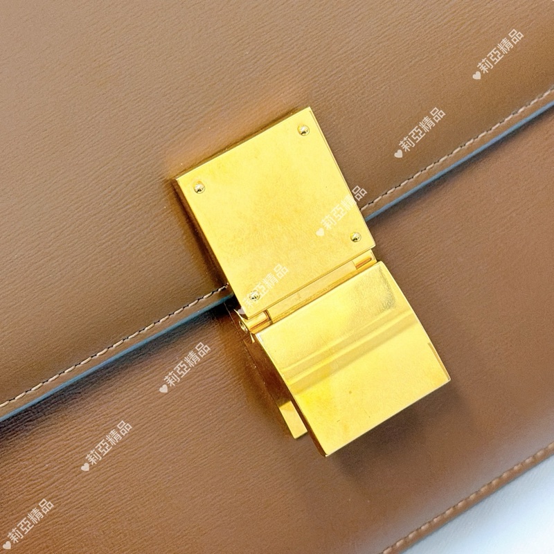 莉亞精品♡ Celine teen box 棕色 二手美包-11
