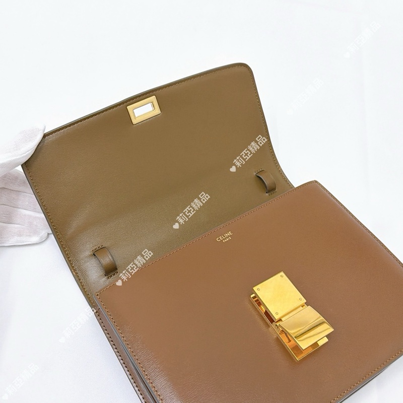 莉亞精品♡ Celine teen box 棕色 二手美包-12