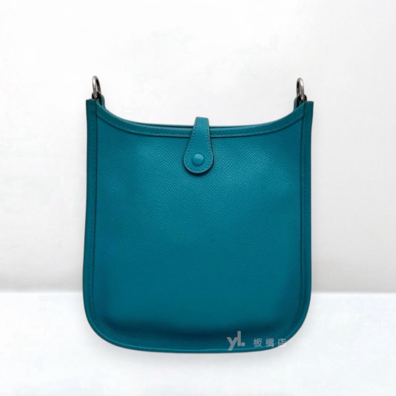 S5465-Hermes 孔雀綠TC皮Mini Evelyne16斜背包-3