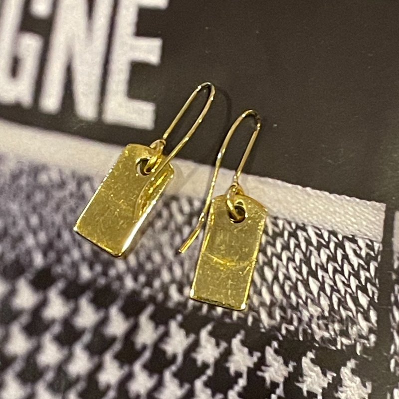 VINTAGE DIOR 極簡風格金色字母長形古董耳針耳環-6
