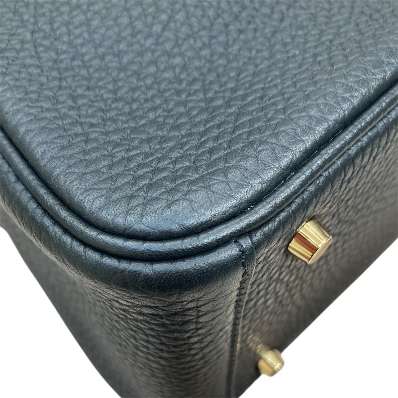 HERMES 愛馬仕 MINI LINDY 肩背包 皮革 黑色 金釦-5