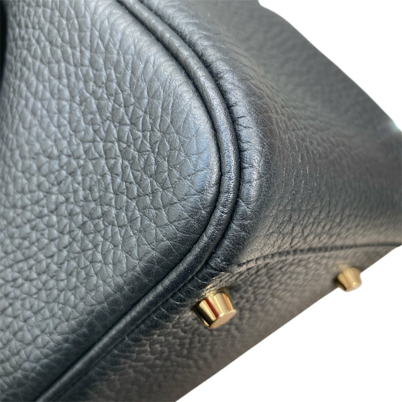 HERMES 愛馬仕 MINI LINDY 肩背包 皮革 黑色 金釦-8