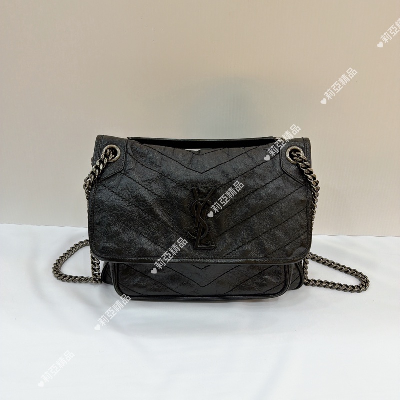 莉亞精品♡ Ysl 黑色流浪鏈條包 #二手-2