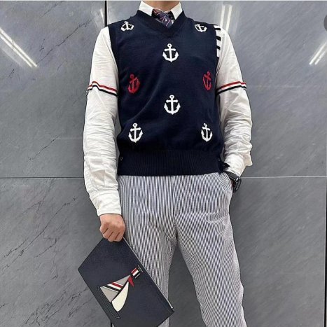 💎Han's house精品服飾💎 Thom Browne 棉質 針織 背心 毛衣  可水洗 現貨 M 原價30000-4