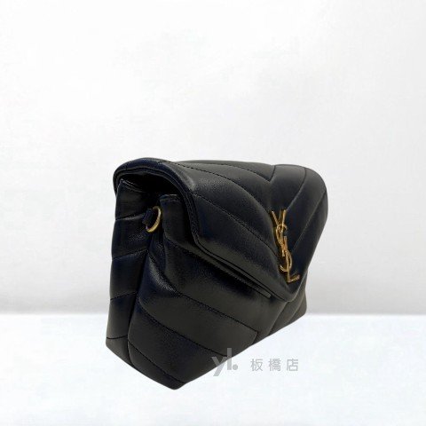 Y2033-YSL 黑色小牛皮迷你Loulou包-3