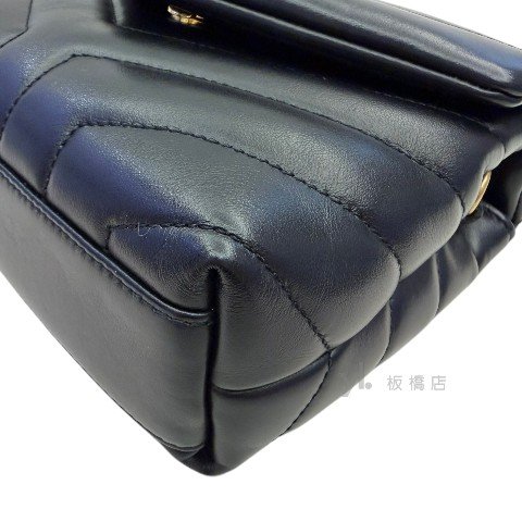 Y2033-YSL 黑色小牛皮迷你Loulou包-5