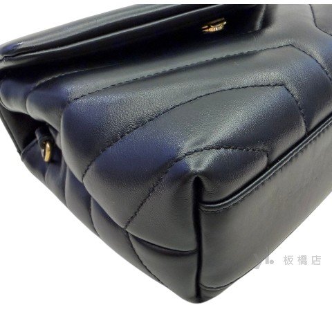 Y2033-YSL 黑色小牛皮迷你Loulou包-6