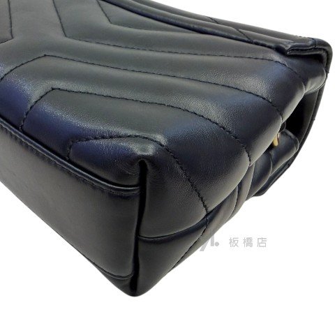 Y2033-YSL 黑色小牛皮迷你Loulou包-8