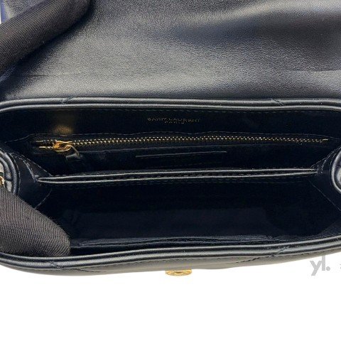 Y2033-YSL 黑色小牛皮迷你Loulou包-9