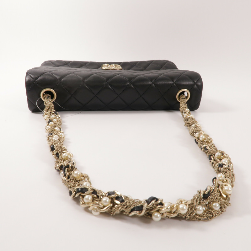 CHANEL 羊皮皮革Chain Shoulder鏈帶肩背袋-9