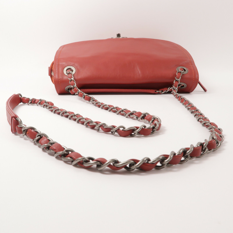 CHANEL 牛皮皮革Chain Shoulder鏈帶肩背袋-8