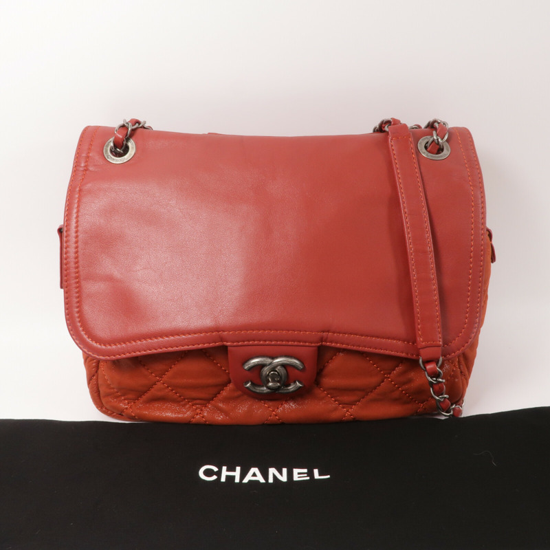 CHANEL 牛皮皮革Chain Shoulder鏈帶肩背袋-9