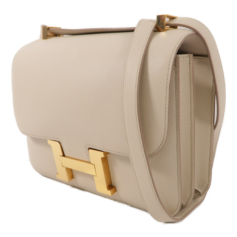 HERMES Evercolor皮革Constance 24肩背袋Craie-2