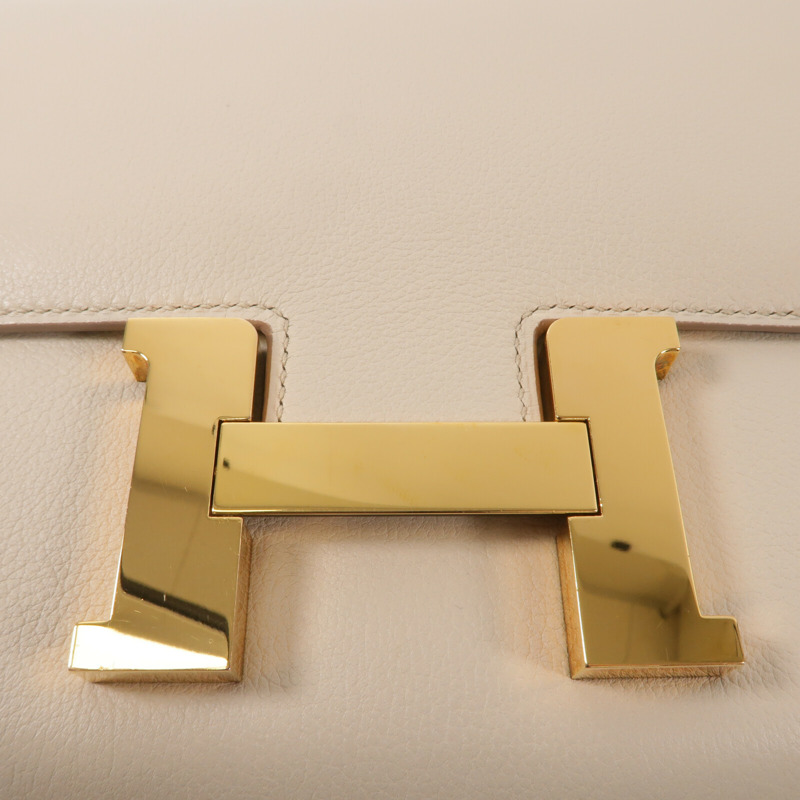 HERMES Evercolor皮革Constance 24肩背袋Craie-6