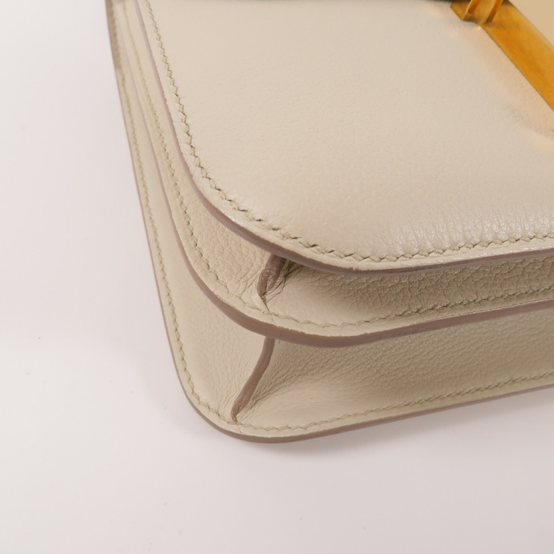 HERMES Evercolor皮革Constance 24肩背袋Craie-10