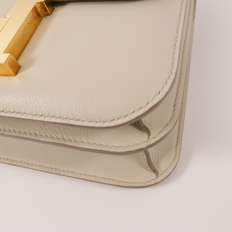 HERMES Evercolor皮革Constance 24肩背袋Craie-11
