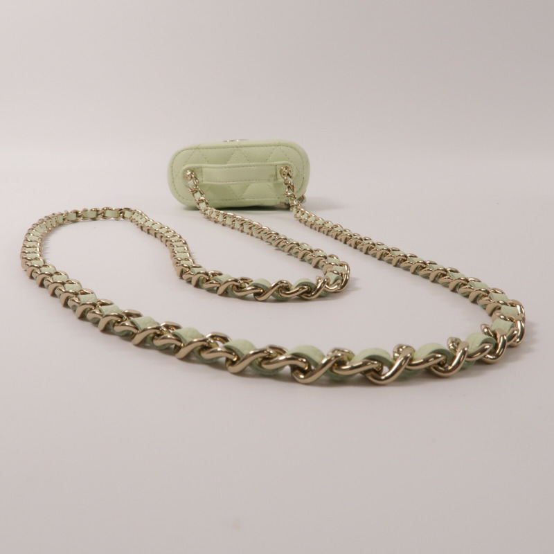 CHANEL 牛皮皮革Chain Shoulder鏈帶手挽肩背兩用袋-9