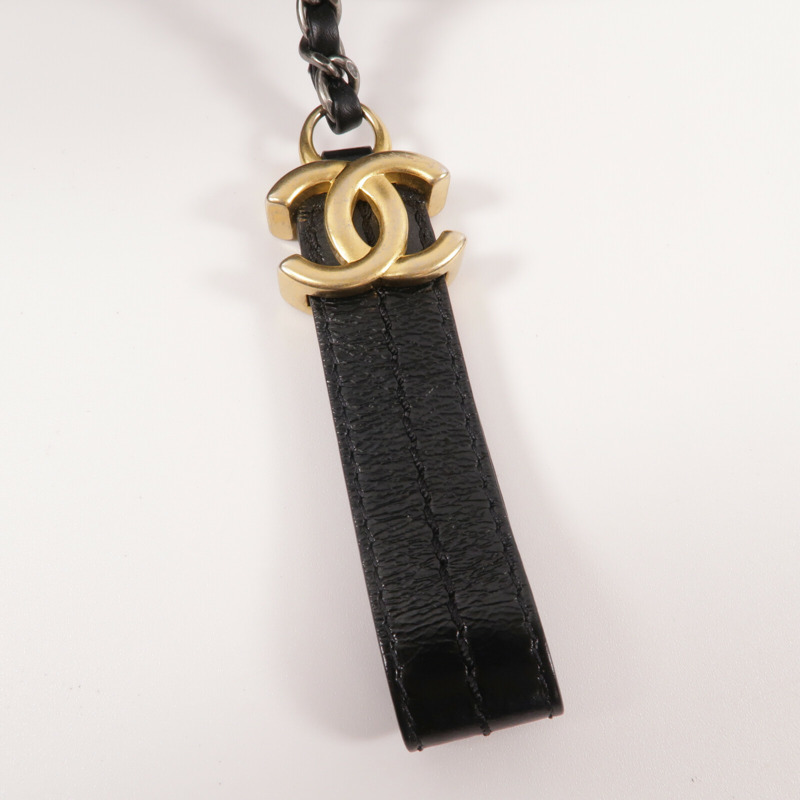 CHANEL 牛皮皮革Gabrielle Medium鏈帶肩背袋-8