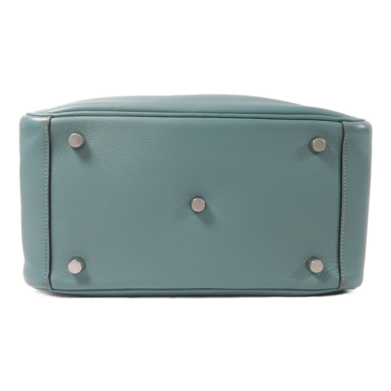 HERMES Evercolor皮革Lindy 26手挽肩背兩用袋Bleu Saint Cyr-3