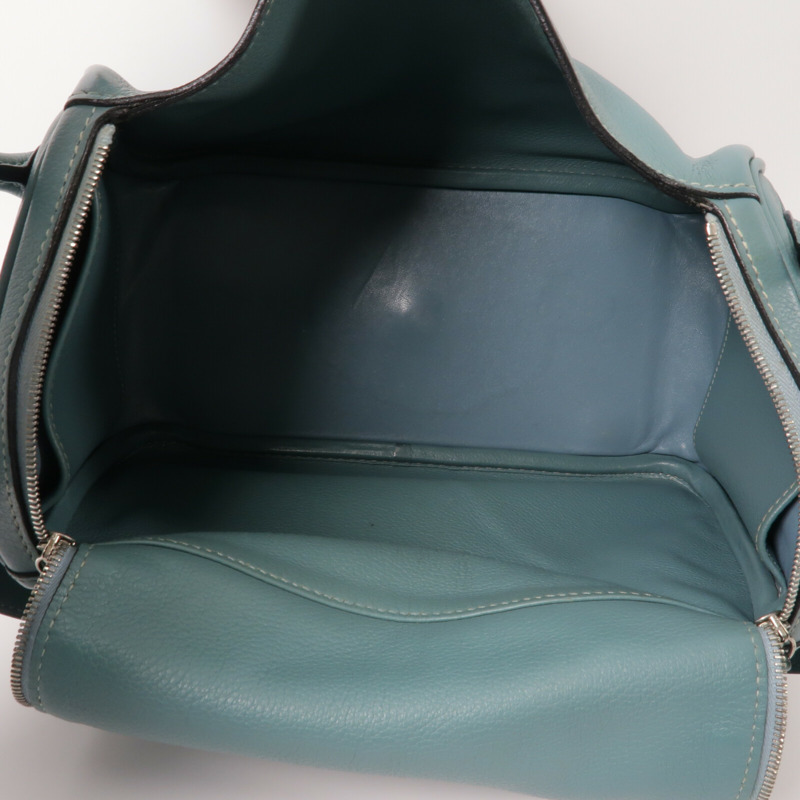 HERMES Evercolor皮革Lindy 26手挽肩背兩用袋Bleu Saint Cyr-4