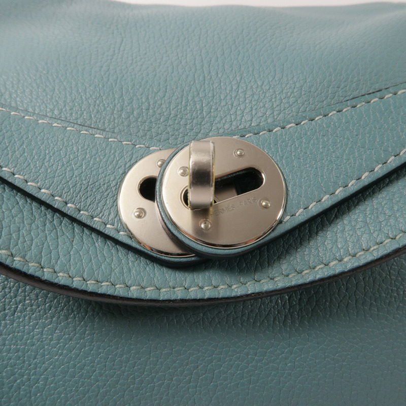 HERMES Evercolor皮革Lindy 26手挽肩背兩用袋Bleu Saint Cyr-6