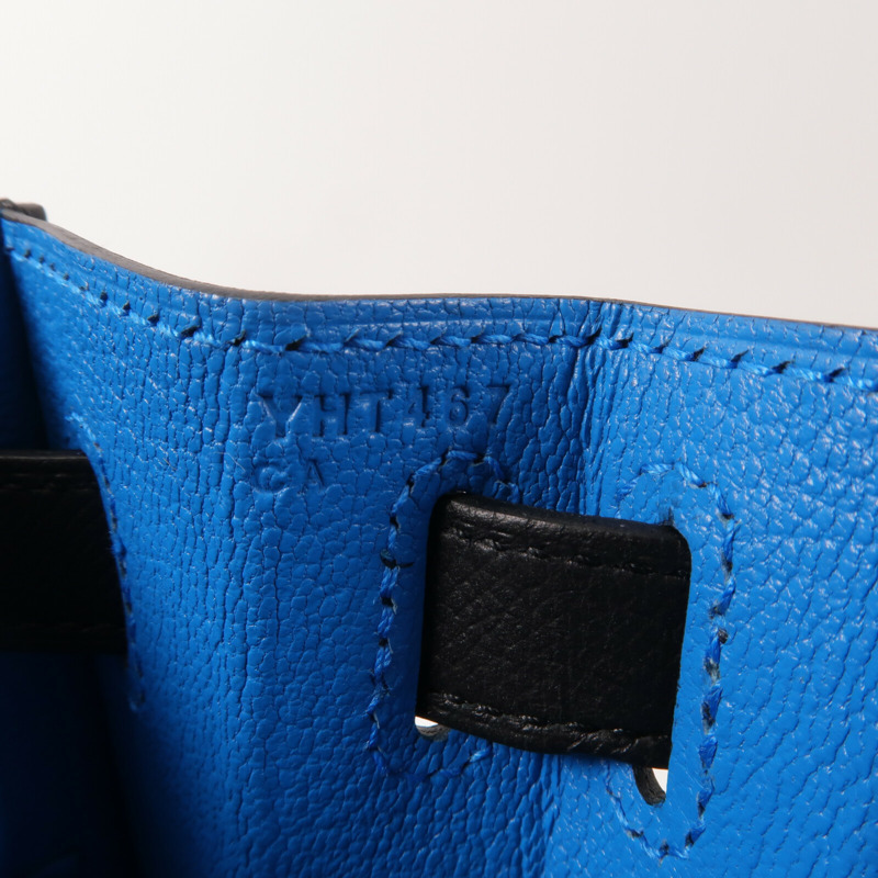 HERMES Epsom皮革Kelly 28手挽肩背兩用袋Blue Indigo-7