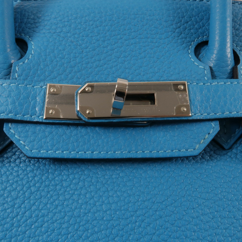 HERMES Clemence皮革Birkin 30手挽袋Turquoise-6