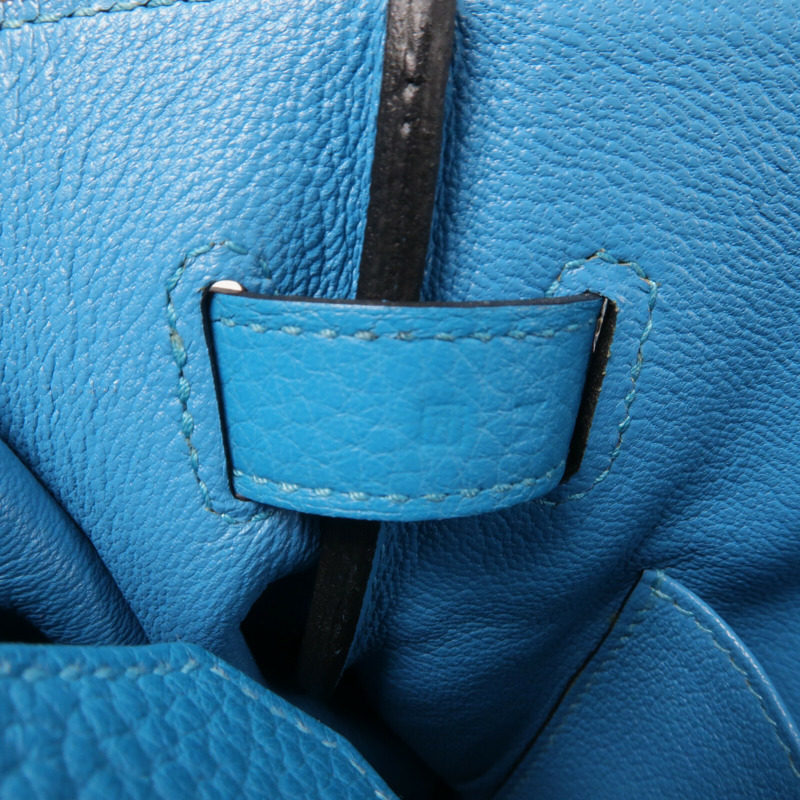 HERMES Clemence皮革Birkin 30手挽袋Turquoise-7
