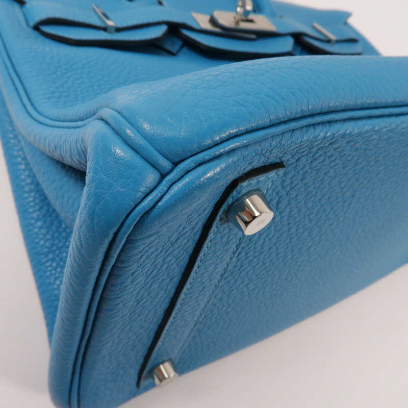 HERMES Clemence皮革Birkin 30手挽袋Turquoise-10
