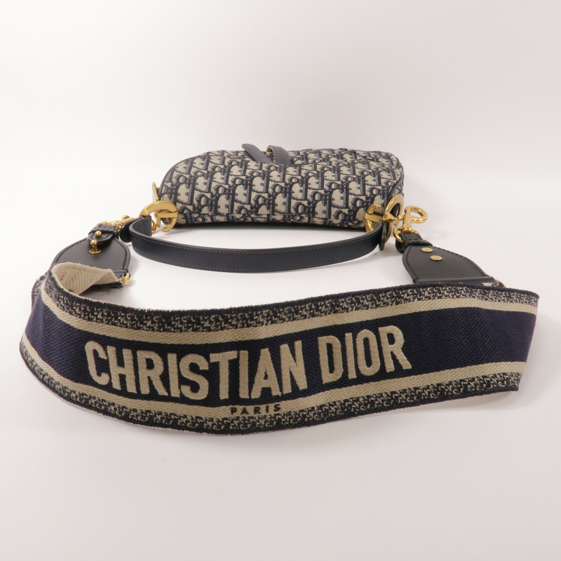 Dior Obriqur帆布Saddle Medium手挽肩背兩用袋-10