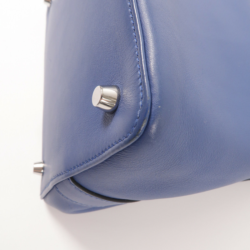 HERMES Swift皮革Toolbox 20手挽肩背兩用袋Bleu Agate-14