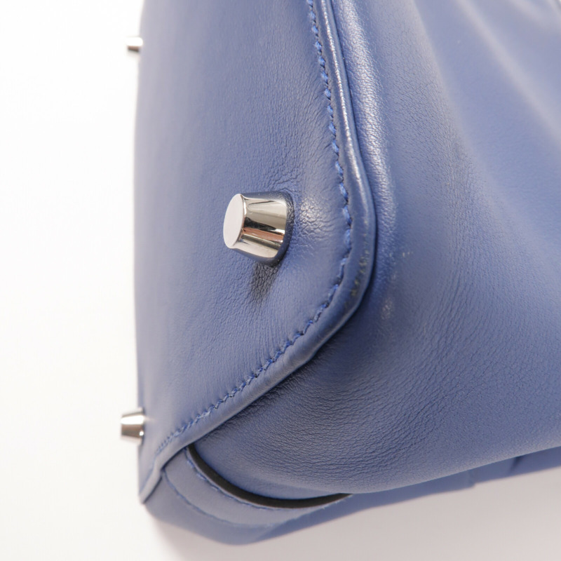 HERMES Swift皮革Toolbox 20手挽肩背兩用袋Bleu Agate-16