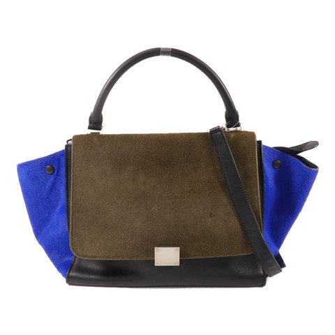 CELINE 馬毛/牛皮皮革Trapeze手挽肩背兩用袋