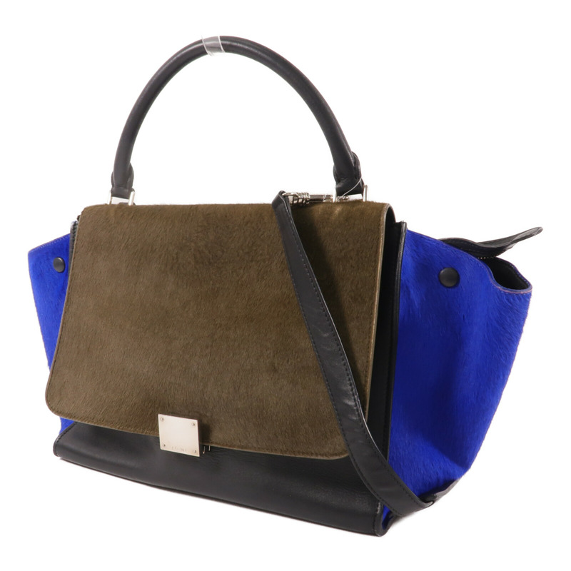 CELINE 馬毛/牛皮皮革Trapeze手挽肩背兩用袋-2