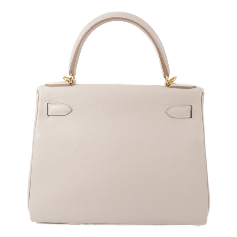HERMES Evercolor皮革Kelly 28手挽肩背兩用袋Gris Pale-1