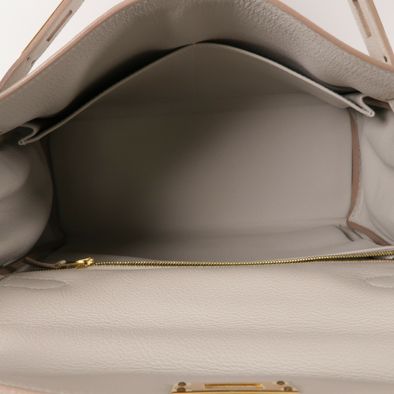 HERMES Evercolor皮革Kelly 28手挽肩背兩用袋Gris Pale-4