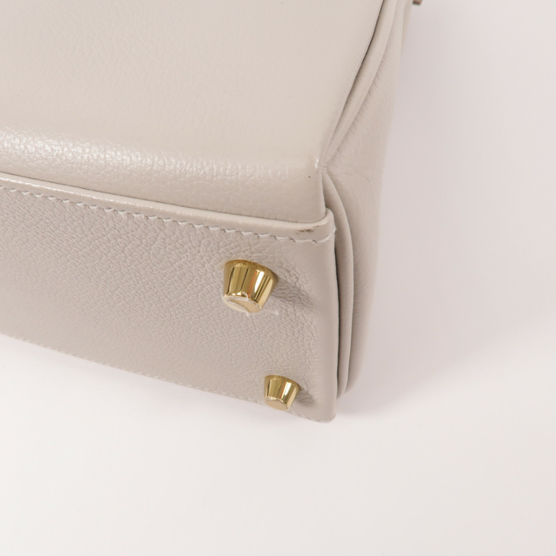 HERMES Evercolor皮革Kelly 28手挽肩背兩用袋Gris Pale-15