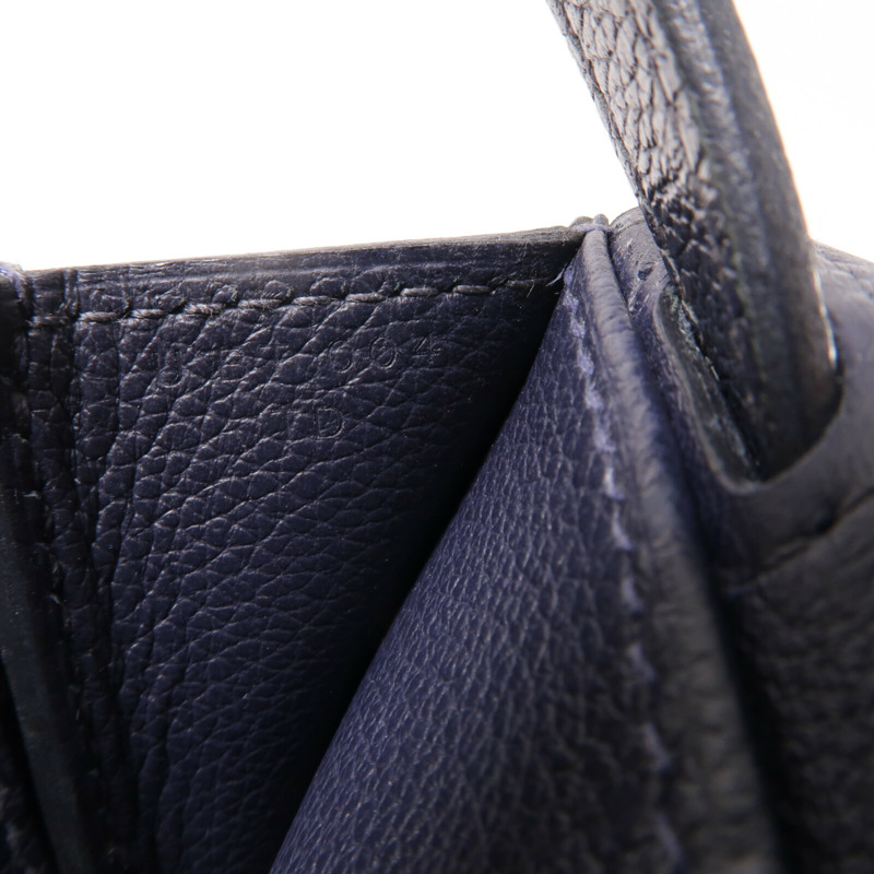 HERMES Evercolor皮革Halzan 25手挽肩背兩用袋Bleu Nuit-6