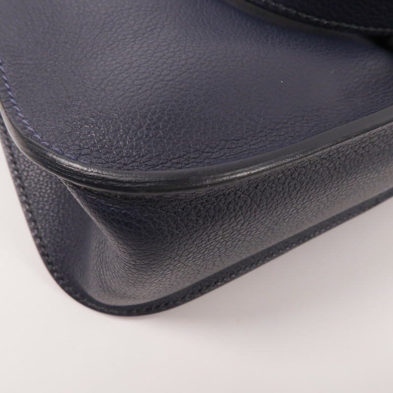 HERMES Evercolor皮革Halzan 25手挽肩背兩用袋Bleu Nuit-10