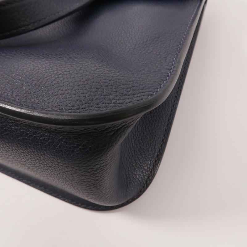 HERMES Evercolor皮革Halzan 25手挽肩背兩用袋Bleu Nuit-11