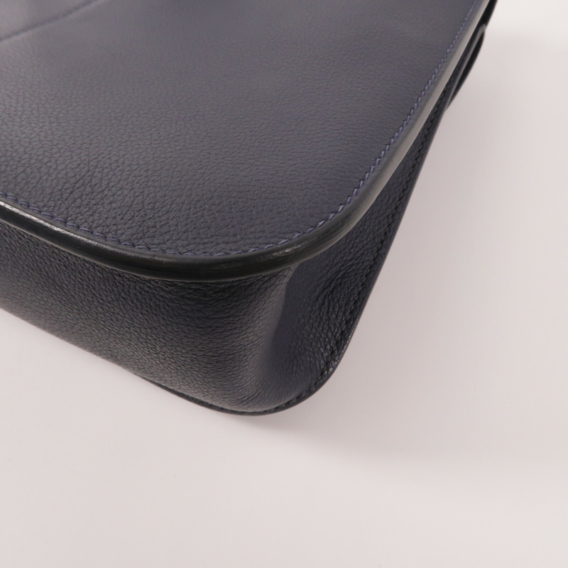 HERMES Evercolor皮革Halzan 25手挽肩背兩用袋Bleu Nuit-13