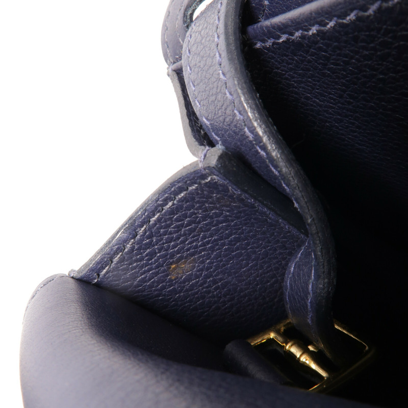 HERMES Evercolor皮革Halzan 25手挽肩背兩用袋Bleu Nuit-14